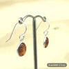 Sterling Silver Amber Oval Earrings - La Trobe Jewellery