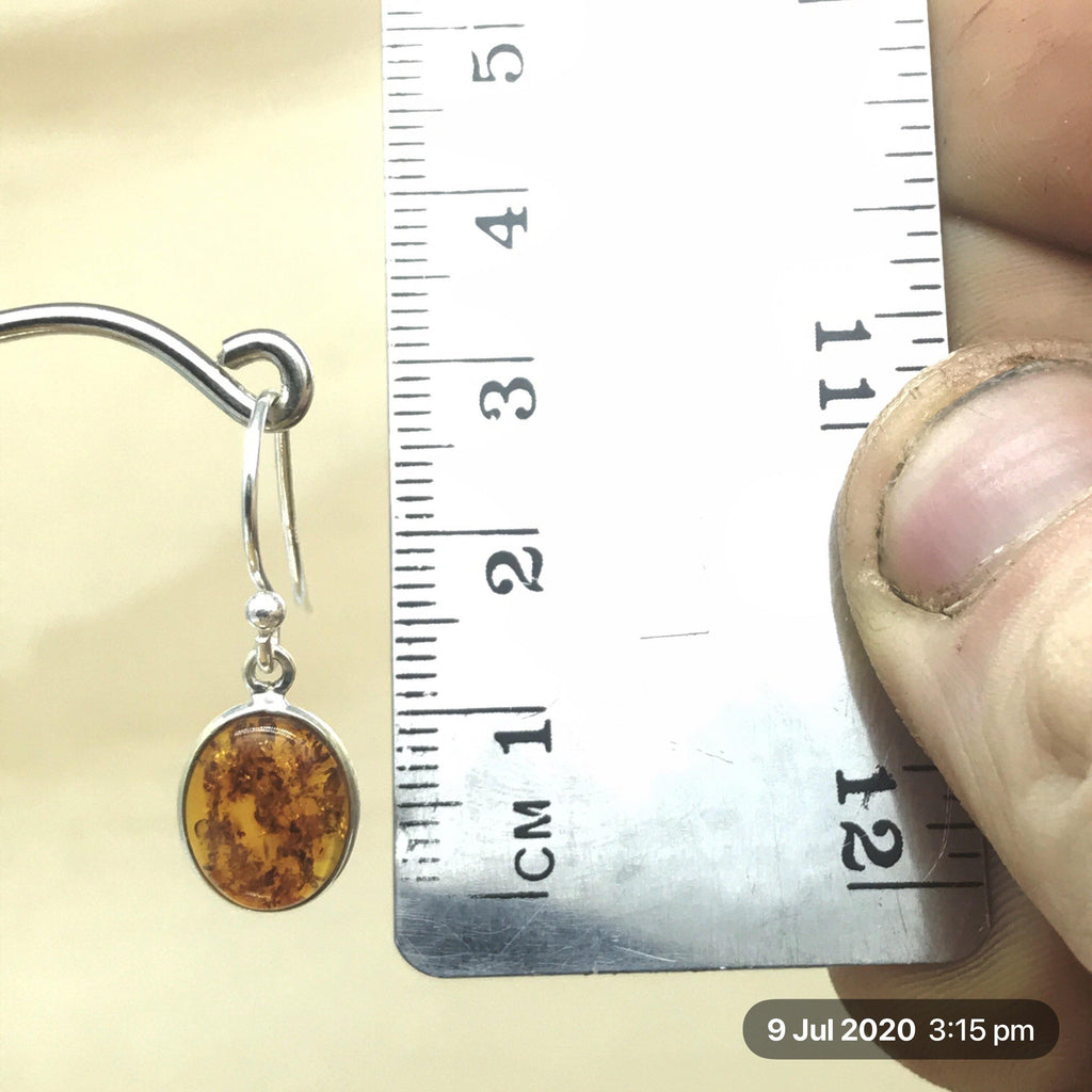 Sterling Silver Amber Oval Earrings - La Trobe Jewellery
