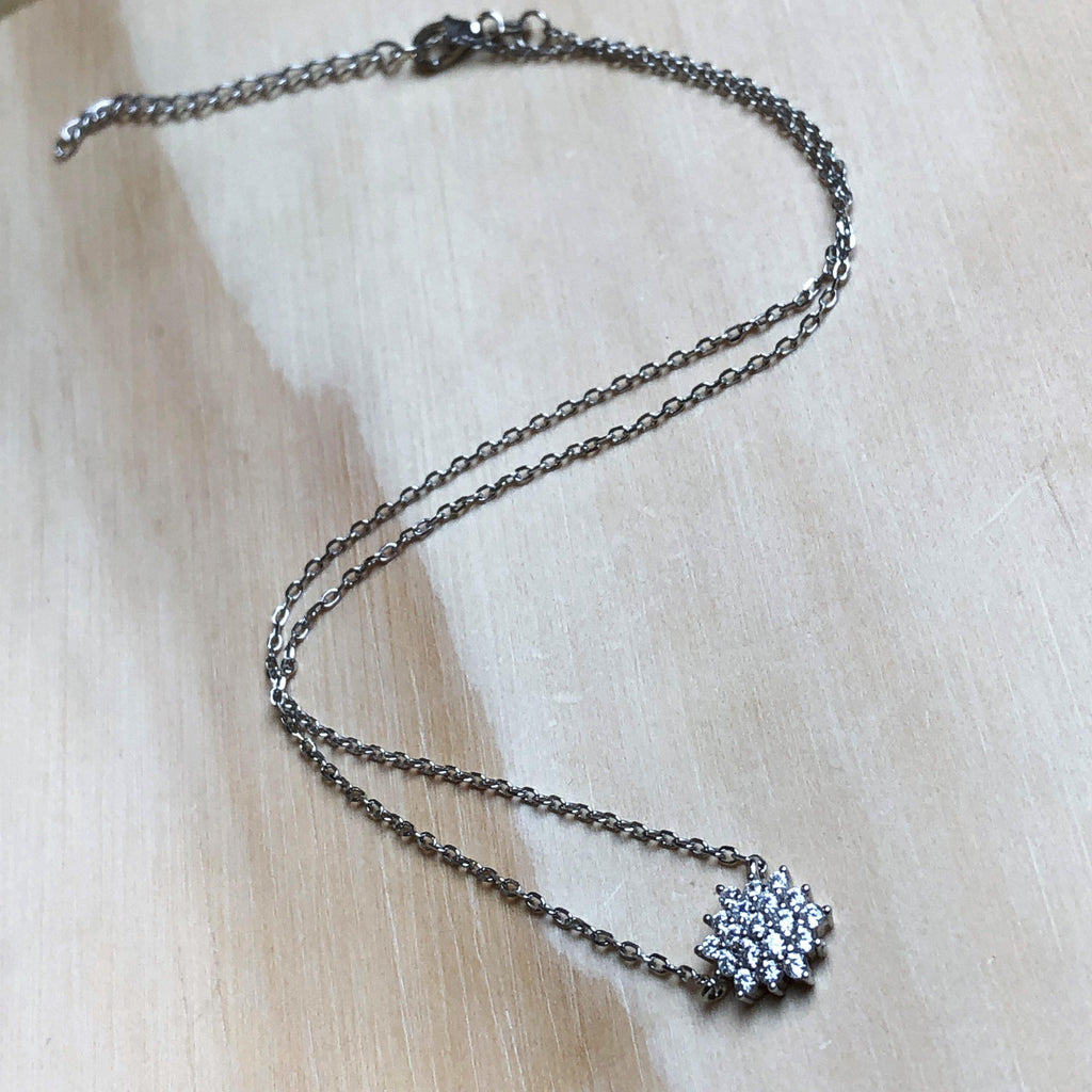 Cubic Zirconia Flower Necklace - La Trobe Jewellery