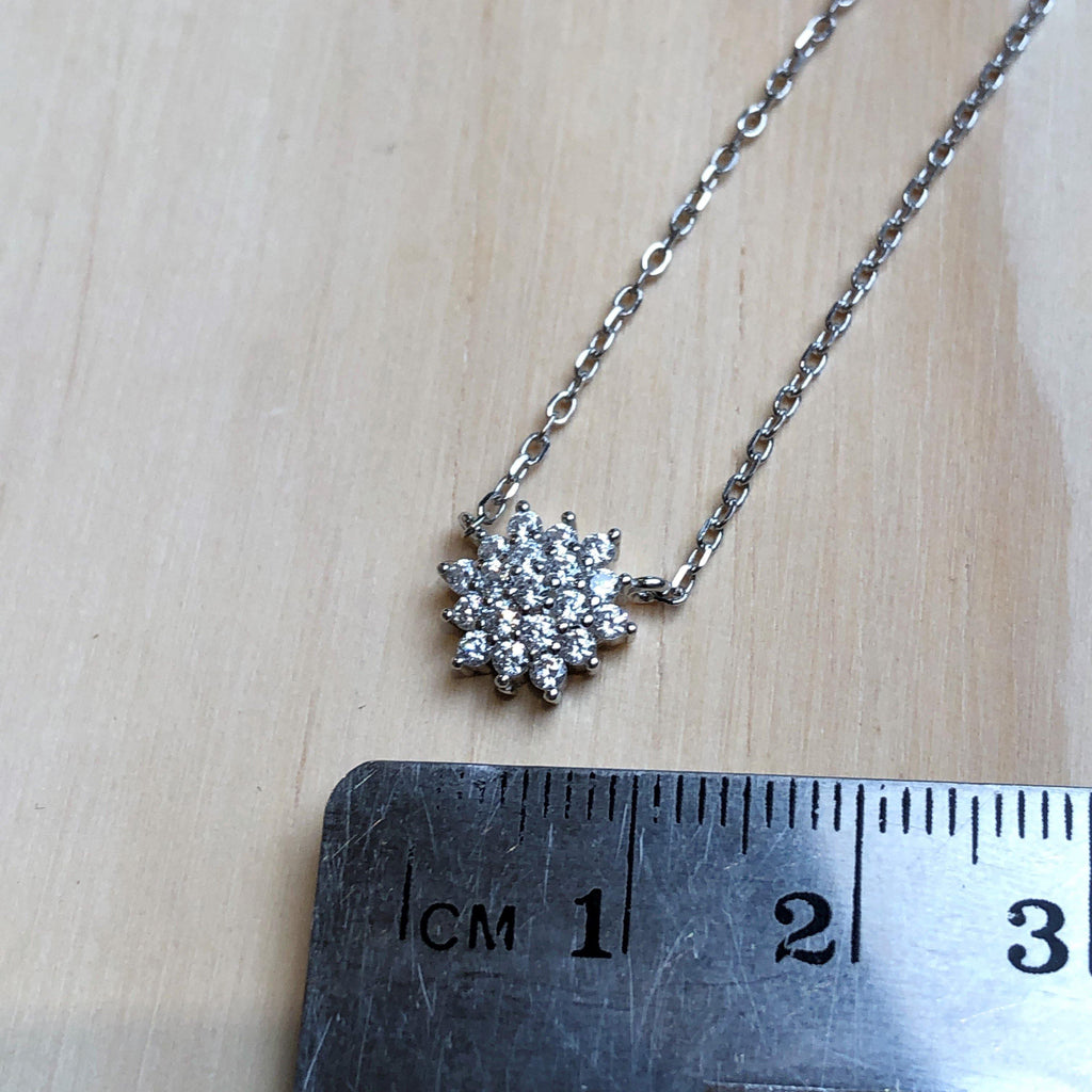 Cubic Zirconia Flower Necklace - La Trobe Jewellery