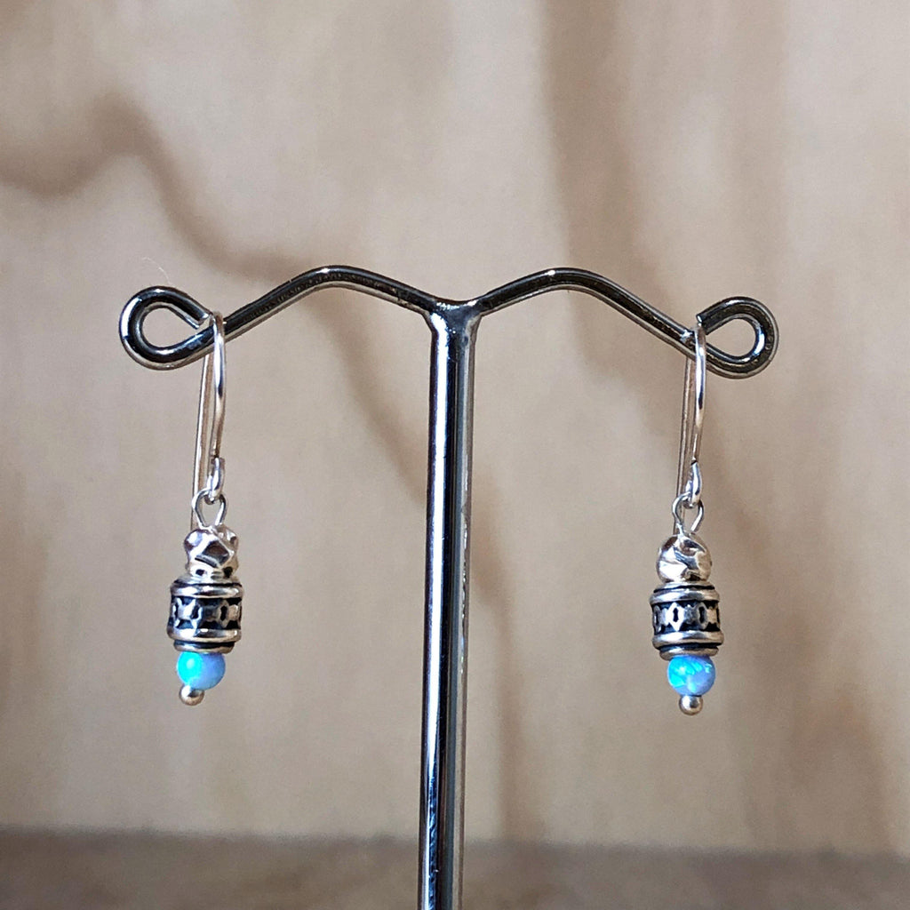 Sterling Silver Opal & Yellow Gold Israeli Drop Earring - La Trobe Jewellery