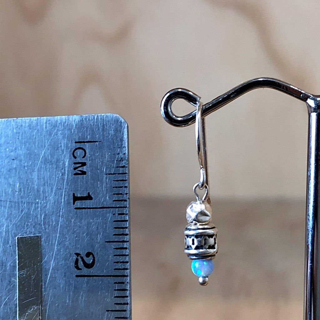 Sterling Silver Opal & Yellow Gold Israeli Drop Earring - La Trobe Jewellery