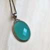 Gemstone Chalcedony Oval Pendant - La Trobe Jewellery