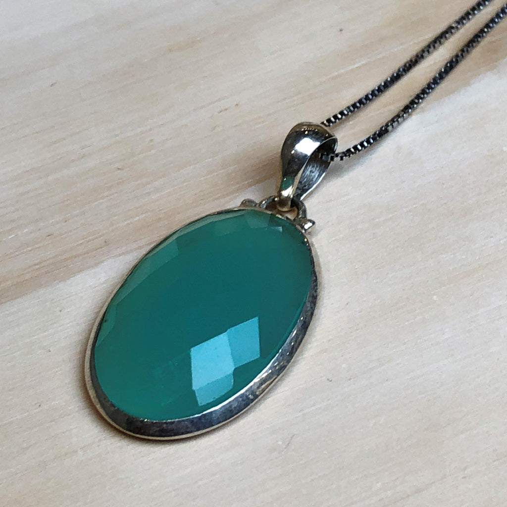 Gemstone Chalcedony Oval Pendant - La Trobe Jewellery