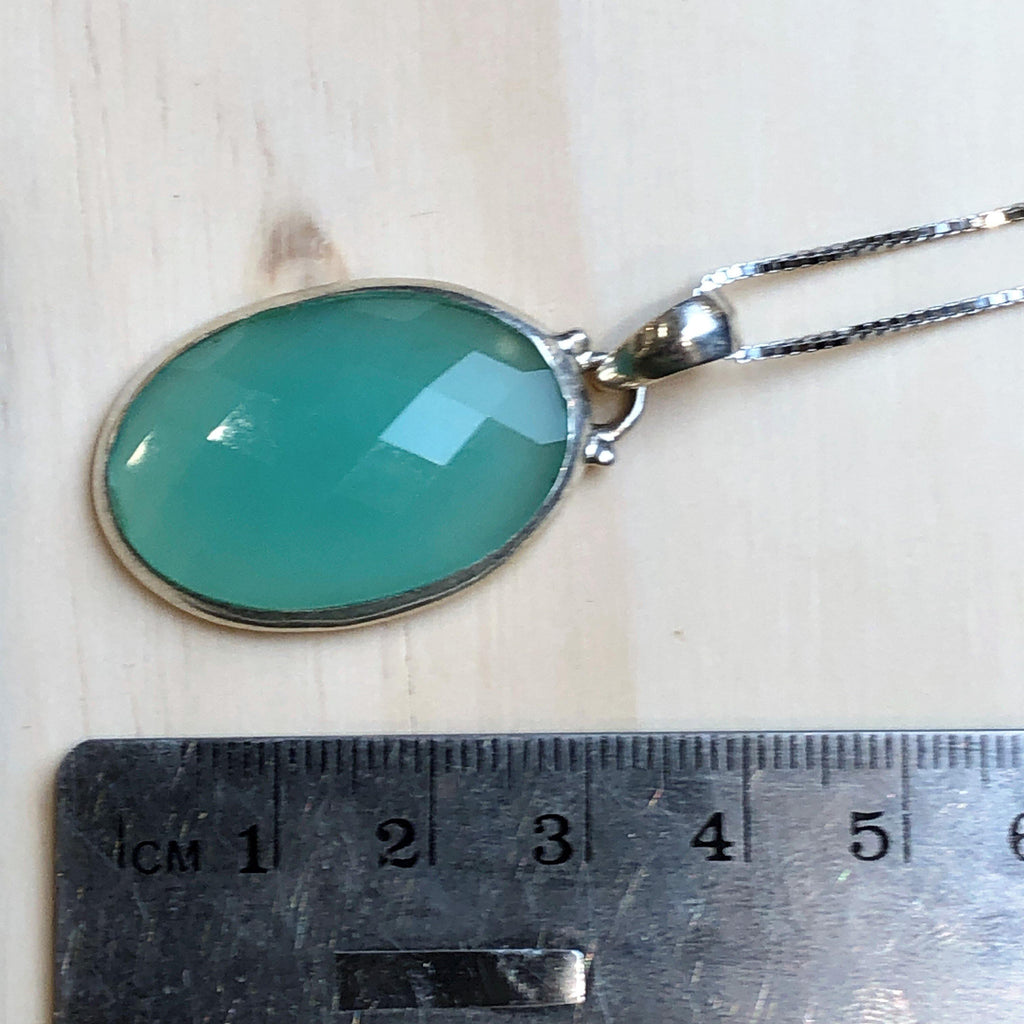 Gemstone Chalcedony Oval Pendant - La Trobe Jewellery