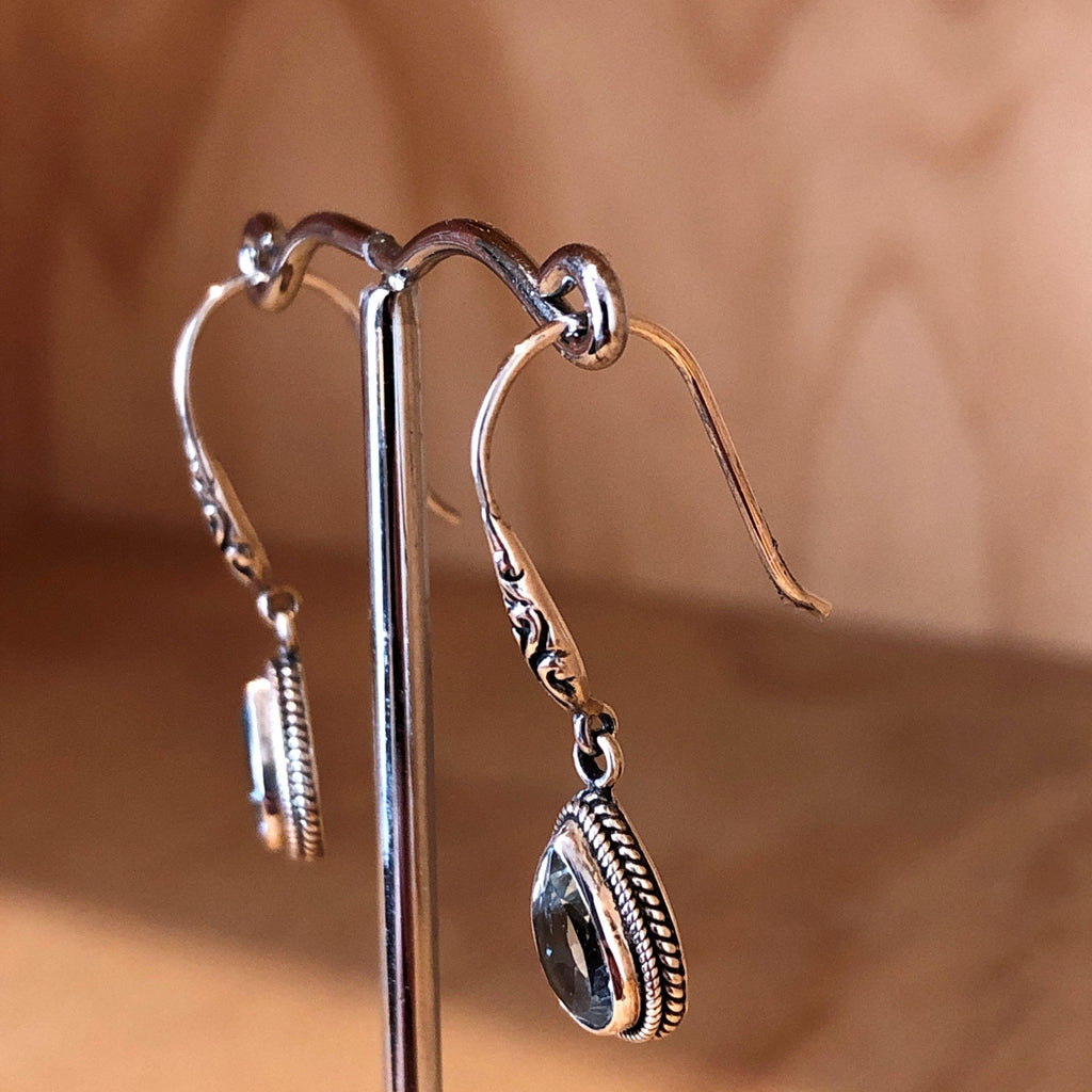 Sterling Silver Blue Topaz Drop Earring - La Trobe Jewellery