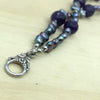 Sterling Silver Bracelet pearl black & amethyst x2 strand - La Trobe Jewellery