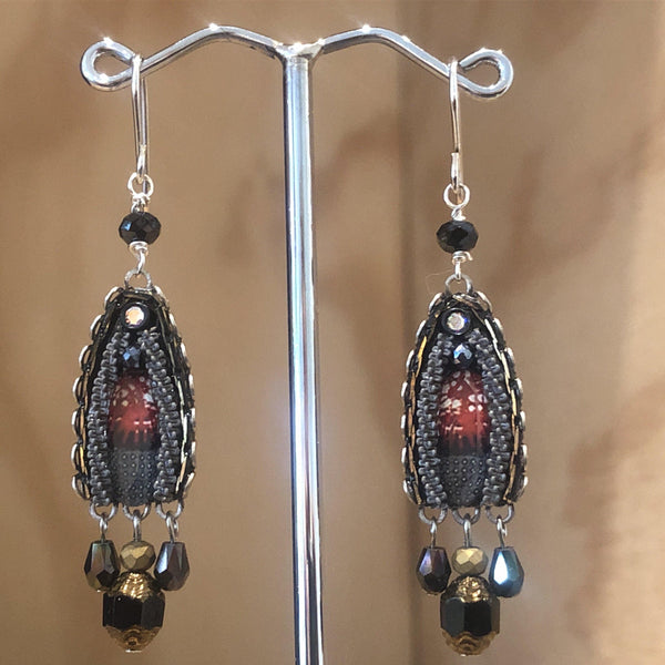 Fashion Earrings ayalabah black red - La Trobe Jewellery