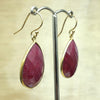 Sterling Silver Gold Rubellite Teardrop Earring - La Trobe Jewellery