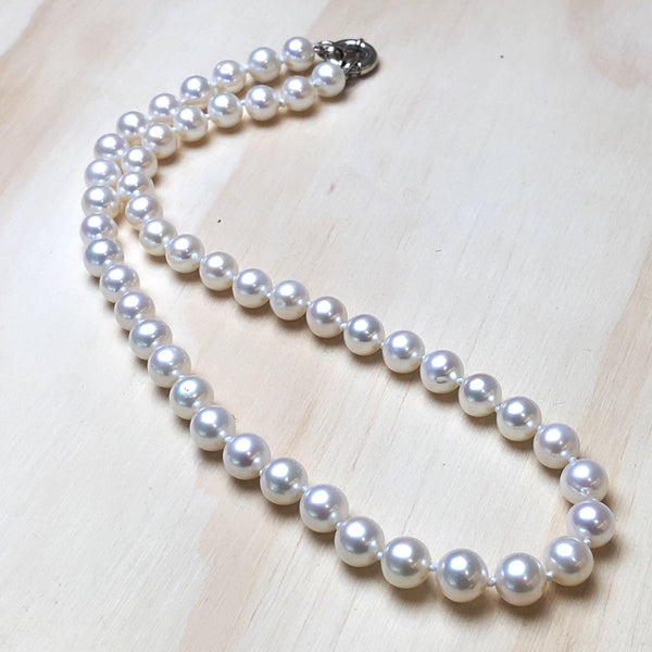 Pearl (White) Silk Knotted Necklace - La Trobe Jewellery