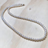 Gold Plated Necklace pearl white small 21" - La Trobe Jewellery