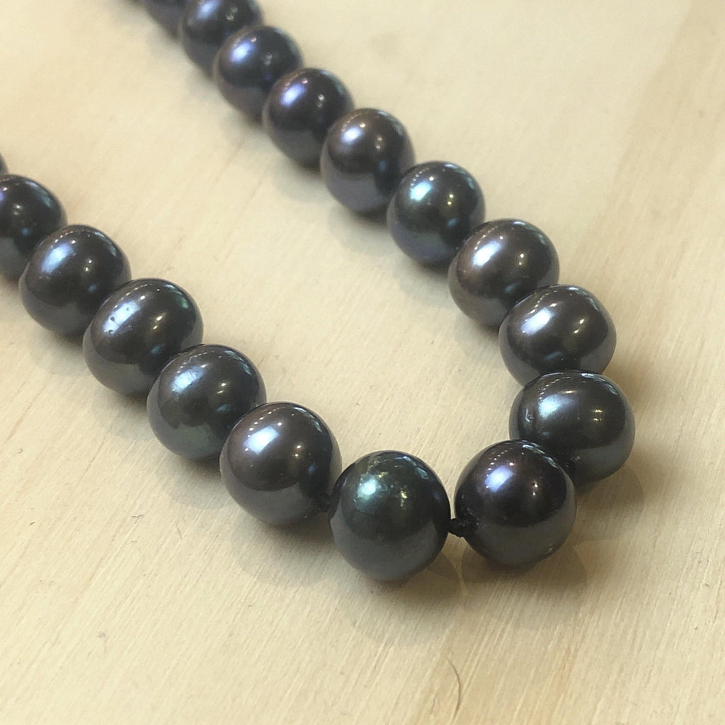 Pearl (Black) Silk Knotted Necklace - La Trobe Jewellery