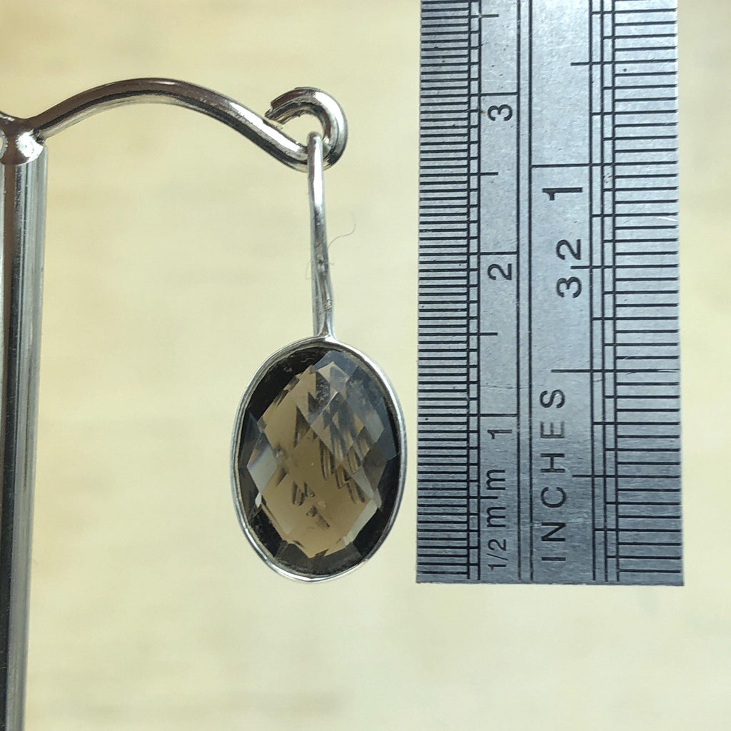 Sterling Silver Smokey Quartz Oval Earring - La Trobe Jewellery