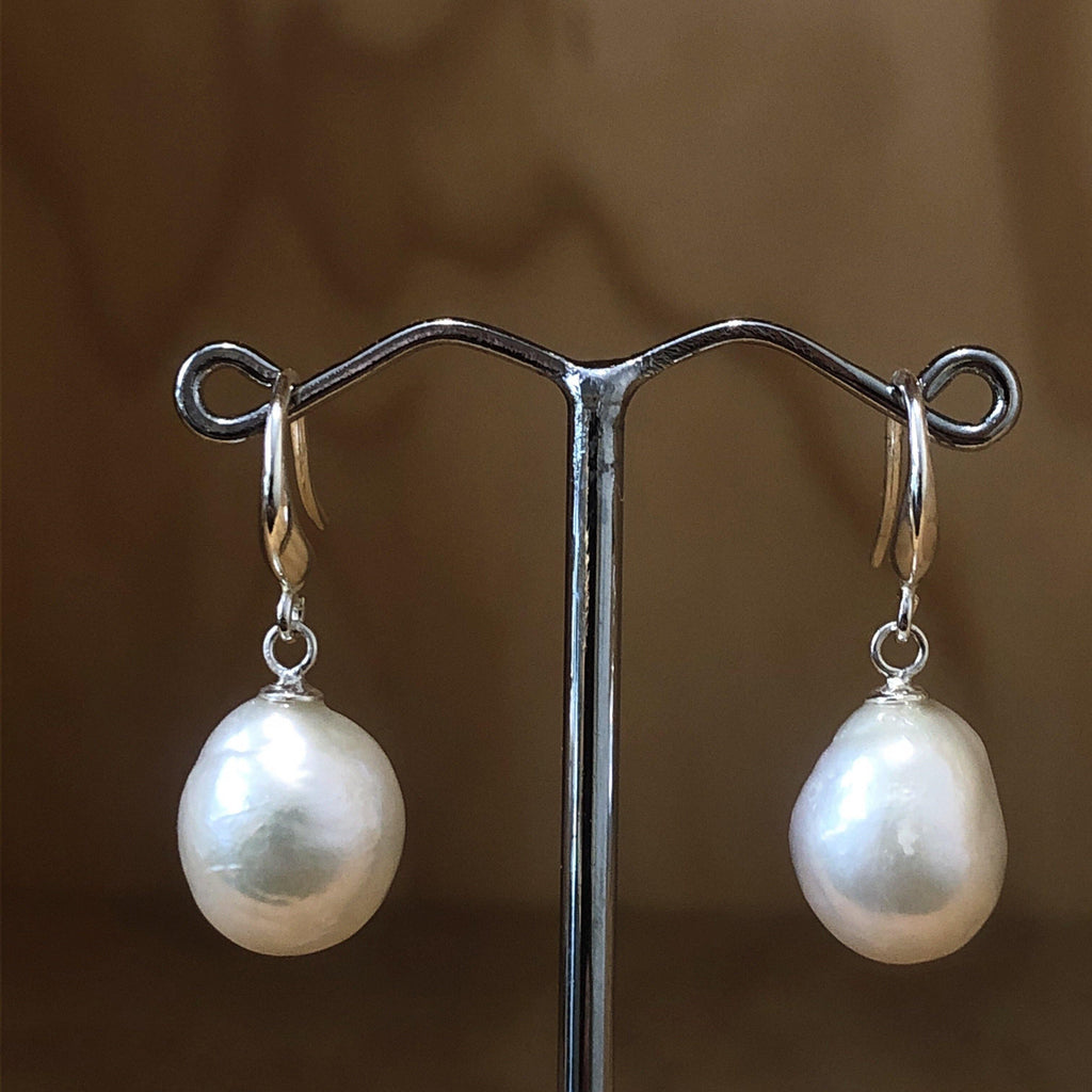 Sterling Silver Baroque White Pearl Drop Earring - La Trobe Jewellery