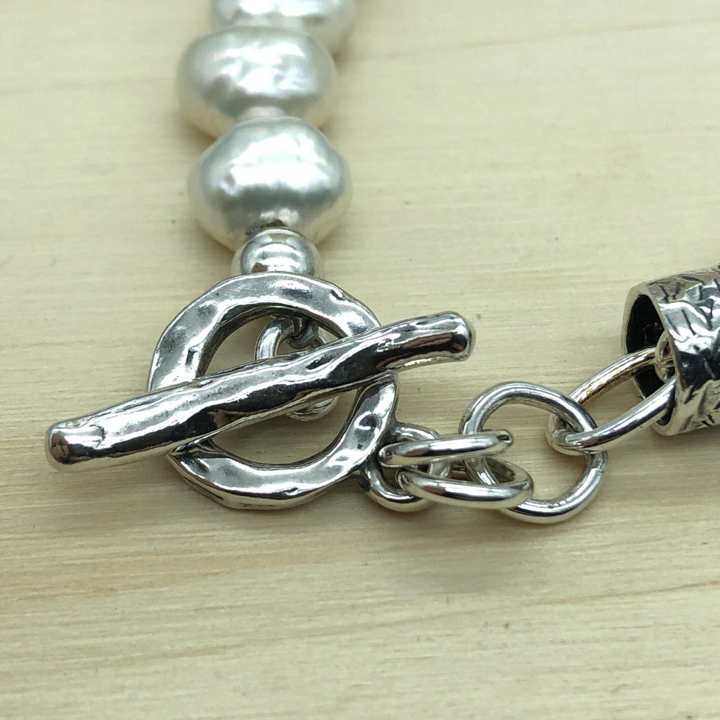 Sterling Silver & White Pearl Israeli Bracelet - La Trobe Jewellery