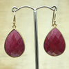 Sterling Silver Gold Rubellite Teardrop Earring - La Trobe Jewellery