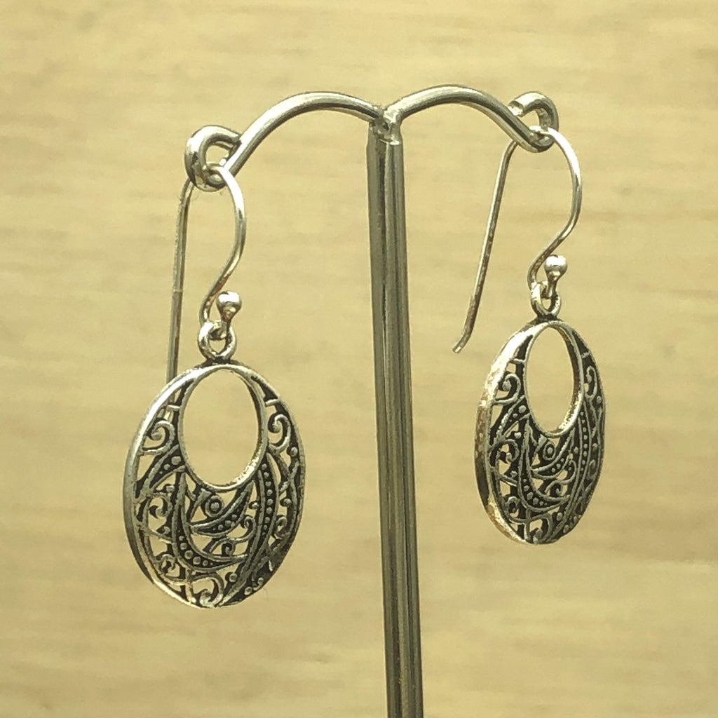 Sterling Silver Filigree Oval Earrings - La Trobe Jewellery