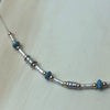 Necklace silv gold turq beads tubes isr - La Trobe Jewellery