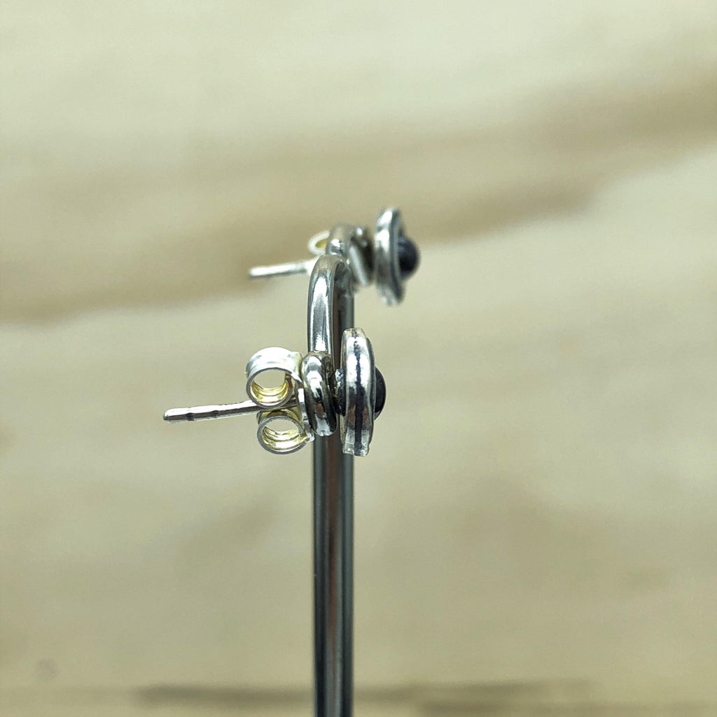Sterling Silver Garnet Israeli stud - La Trobe Jewellery