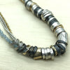 Sterling Silver, Gold & Chalcedony Israeli Necklace - La Trobe Jewellery