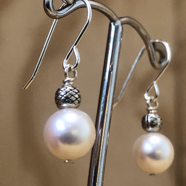 Sterling Silver White Pearl Drop Earring - La Trobe Jewellery