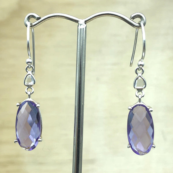 Sterling Silver Amethyst Oval Earrings - La Trobe Jewellery