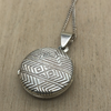 Sterling Silver Geometric Round Locket - La Trobe Jewellery