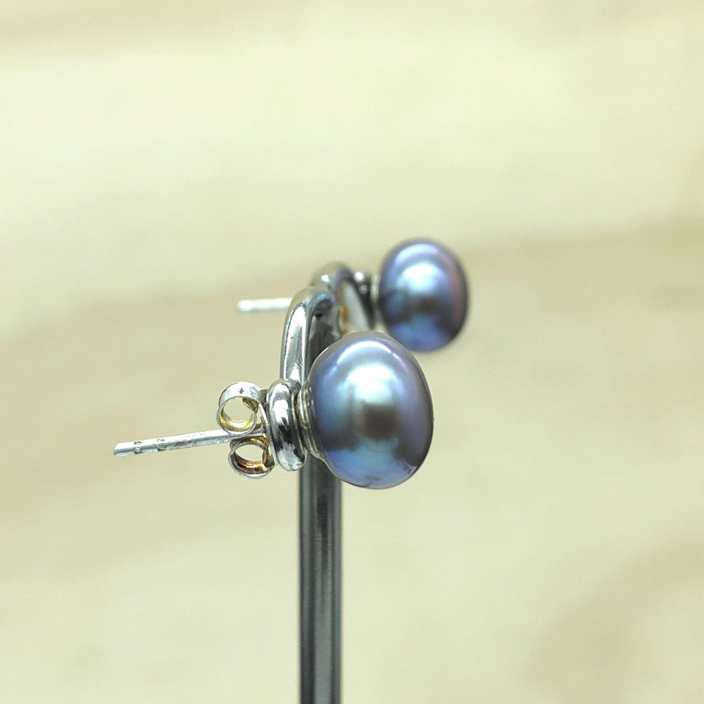 Sterling Silver Black Pearl Stud 9mm - La Trobe Jewellery