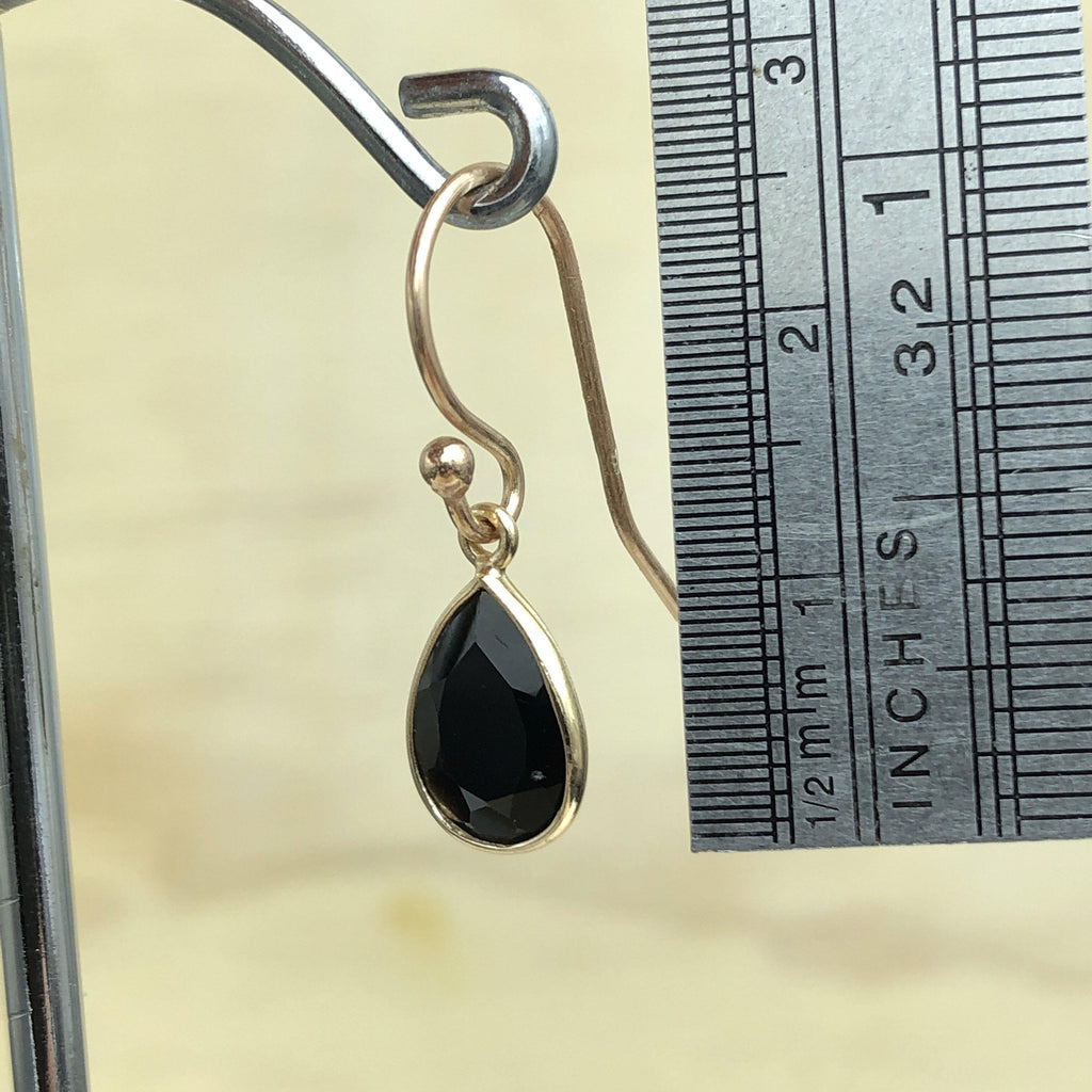 Sterling Silver Gold Onyx Teardrop Earring - La Trobe Jewellery