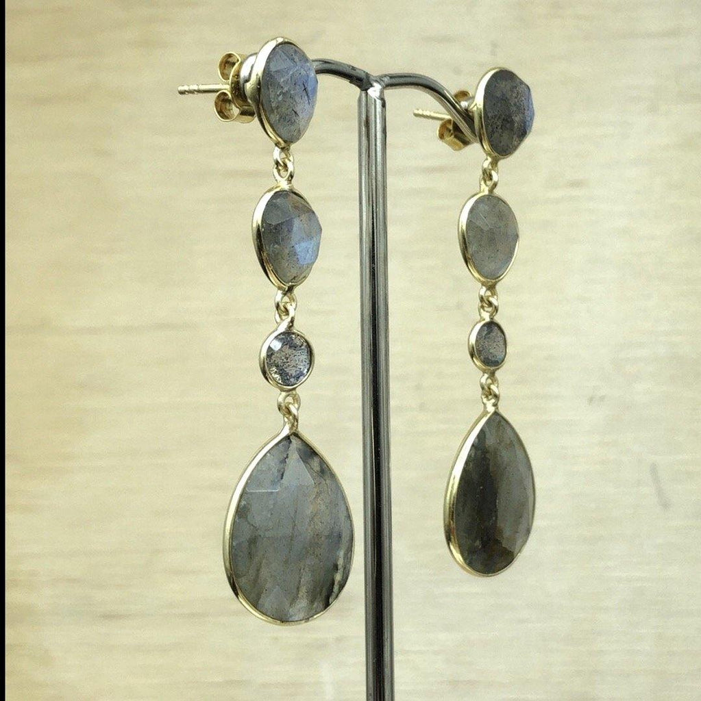 Sterling Silver Gold Labradorite Earring - La Trobe Jewellery