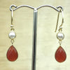 Sterling Silver Gold Pearl & Carnelian Teardrop Earring - La Trobe Jewellery