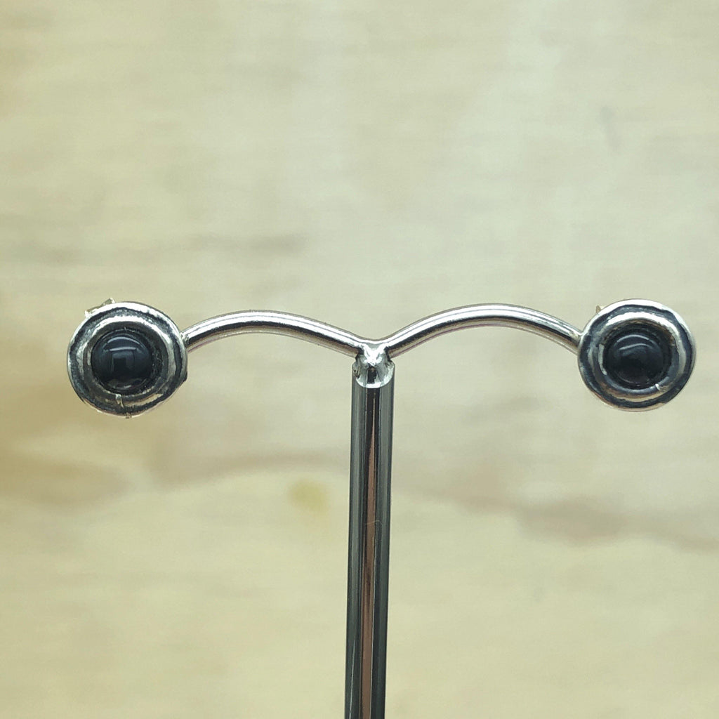 Sterling Silver Black Onyx Israeli Stud - La Trobe Jewellery