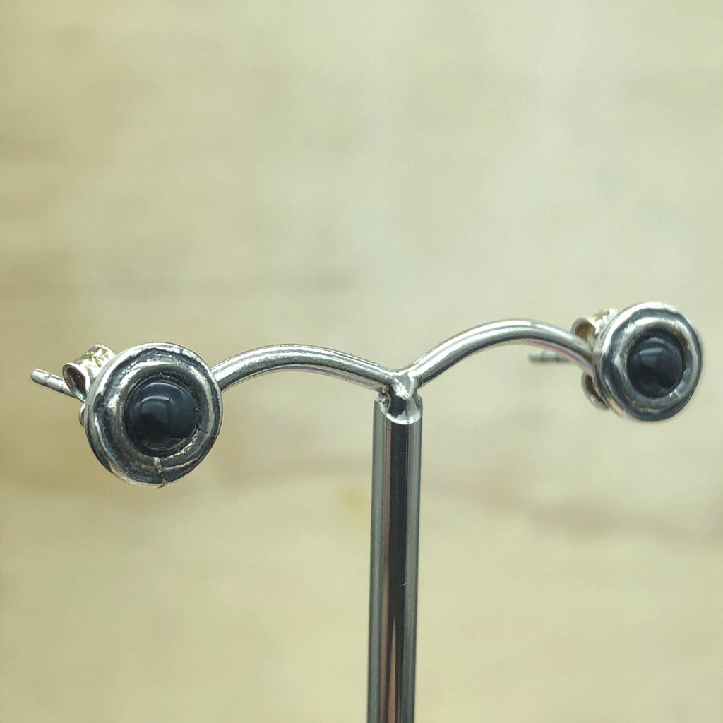 Sterling Silver Black Onyx Israeli Stud - La Trobe Jewellery