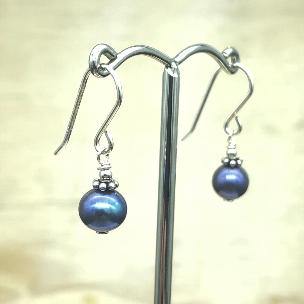 Sterling Silver Black Pearl Drop Earring - La Trobe Jewellery