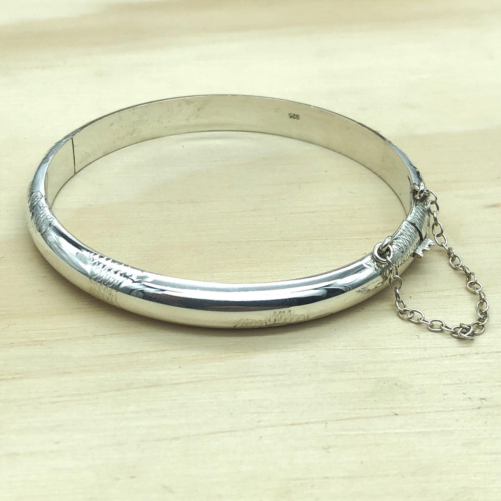 Sterling Silver Etched Bangle - La Trobe Jewellery