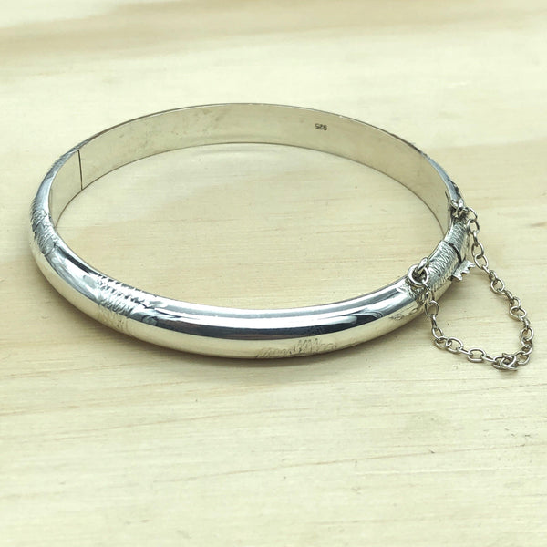Sterling Silver Etched Bangle - La Trobe Jewellery