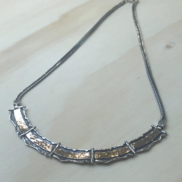 Gold (Rose) & Sterling Silver Israeli Necklace - La Trobe Jewellery