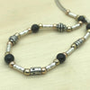 Sterling Silver, Gold & Onyx Israeli Necklace - La Trobe Jewellery