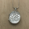 Sterling Silver Floral Oval Locket - La Trobe Jewellery