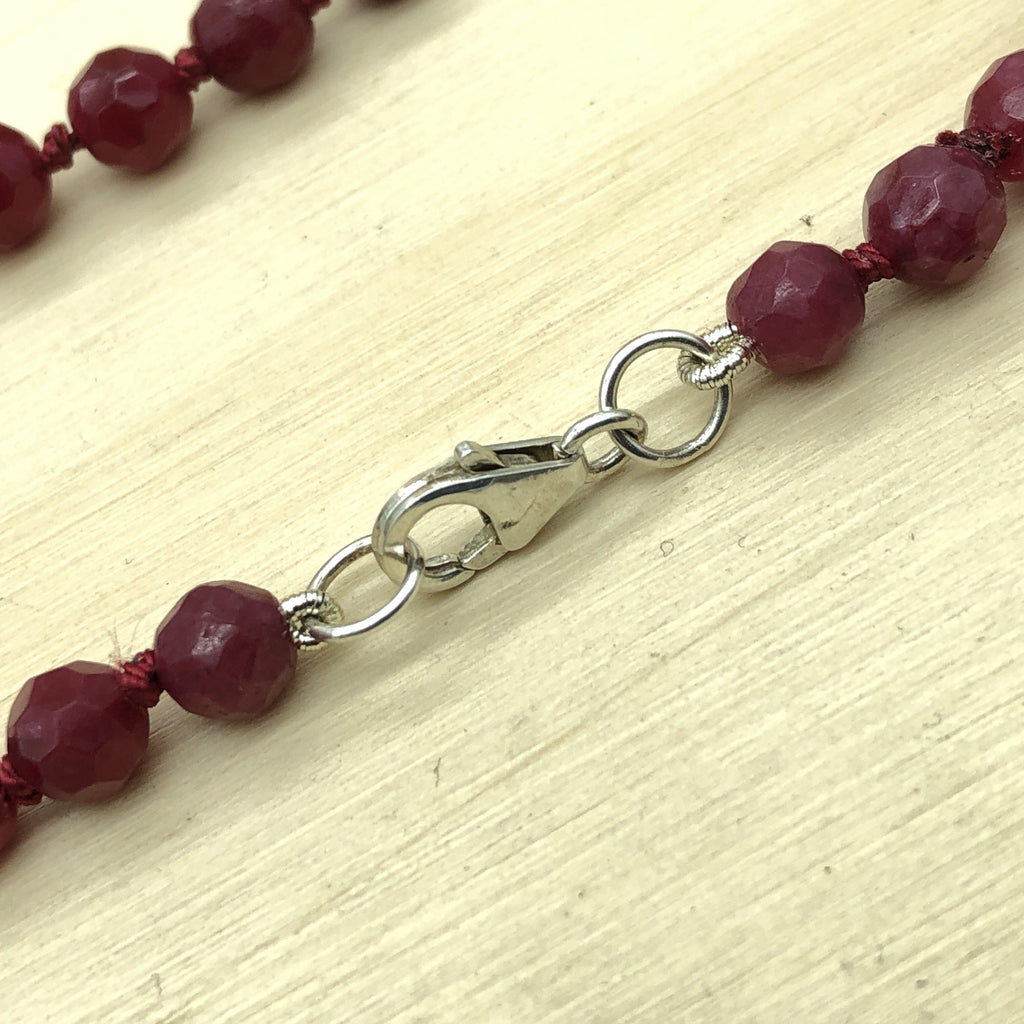 Gemstone Ruby Silk Knotted Necklace - La Trobe Jewellery