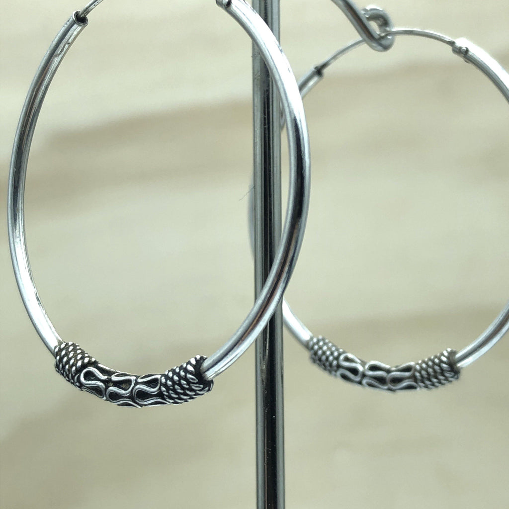 Sterling Silver Bali Style Loop 4cm - La Trobe Jewellery