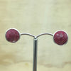 Sterling Silver Rubellite Round Stud - La Trobe Jewellery