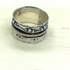 Israeli Fancy Beaten Silver Ring with 14ct Rose Gold Spinner - La Trobe Jewellery