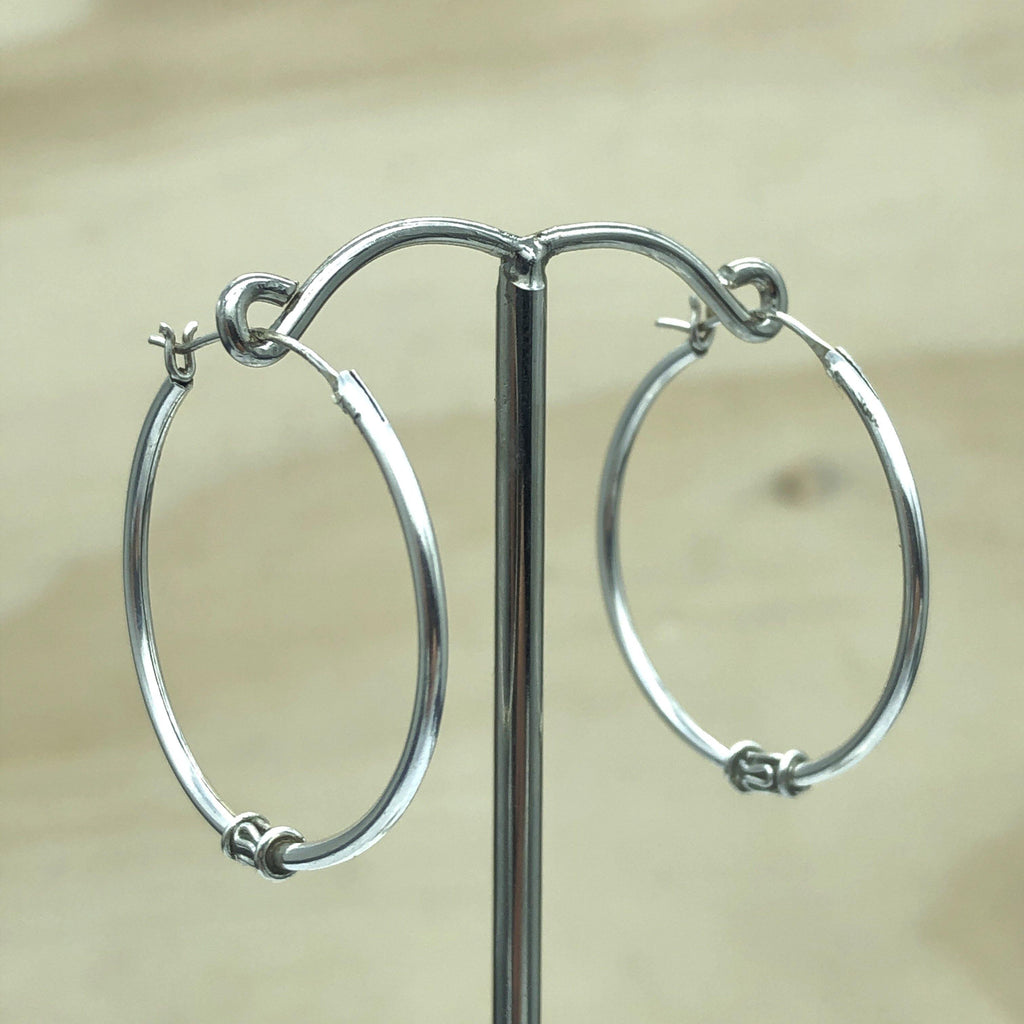 Sterling Silver Loops 30mmx1.0mm - La Trobe Jewellery