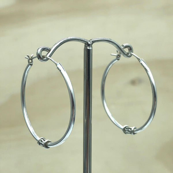 Sterling Silver Loops 30mmx1.0mm - La Trobe Jewellery