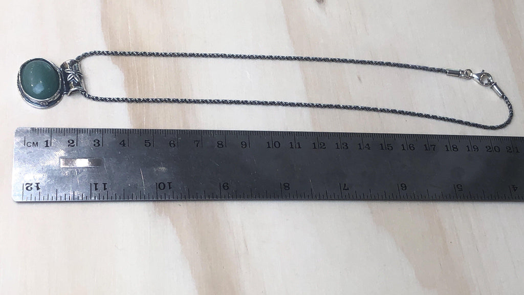 Sterling Silver Adventurine Israeli Necklace - La Trobe Jewellery