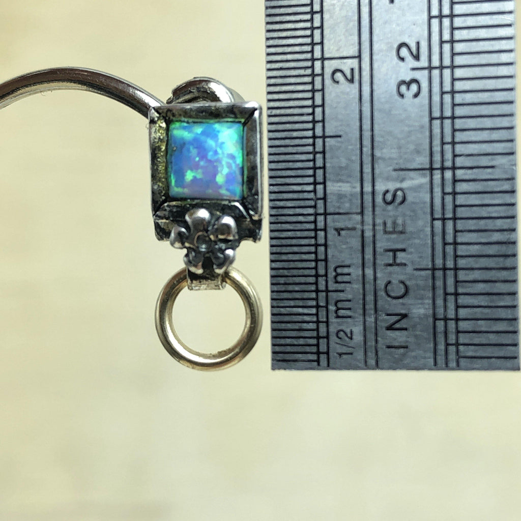 Sterling Silver, Gold & Opal Israeli Stud - La Trobe Jewellery