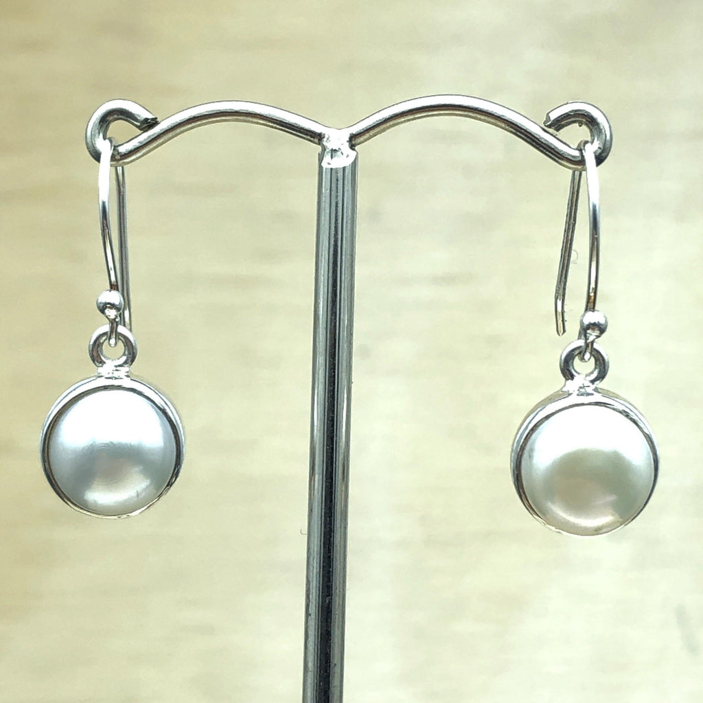 Sterling Silver White Mabe Pearl Drop Earring - La Trobe Jewellery