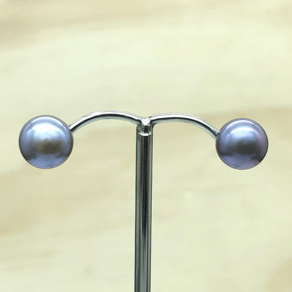 Sterling Silver Black Pearl Stud 9mm - La Trobe Jewellery