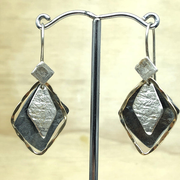 Sterling Silver & 14ct Gold Israeli Earring - La Trobe Jewellery
